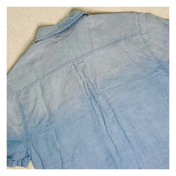 Lucky Brand Men’s Casual Linen Denim Short Sleeve Button Down Shirt Medium NEW - Picture 5 of 5